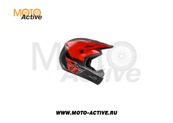 Шлем (кроссовый) FLY RACING KINETIC STRAIGHT EDGE, красный/черный/серый (2021)